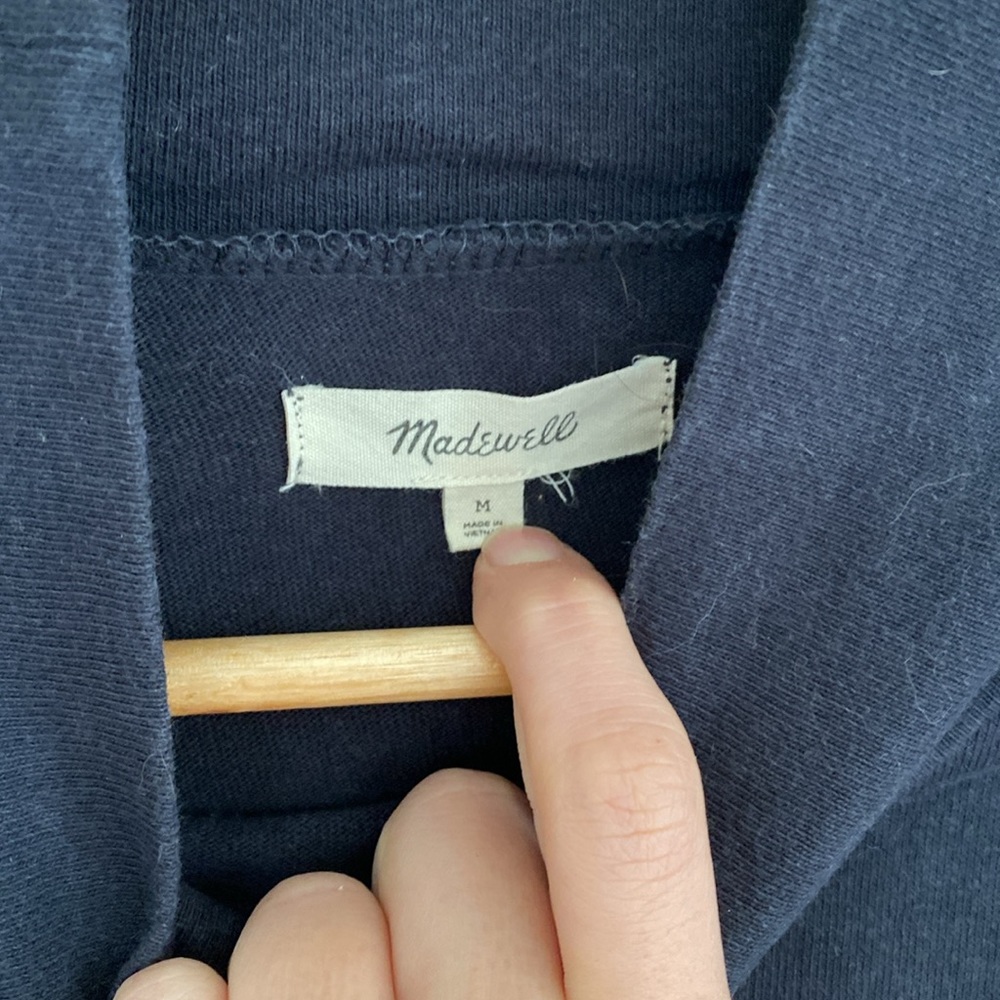 Madewell Button-Sleeve Turtleneck Top Medium - Picture 6 of 8